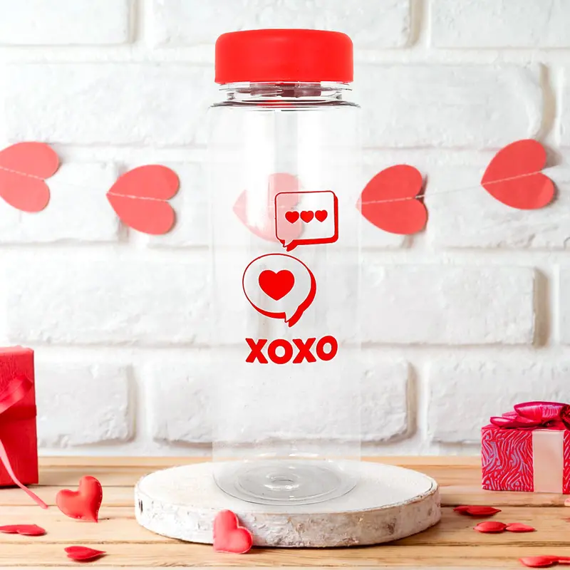 Botella De Plástico Xoxo, Color Rojo 1