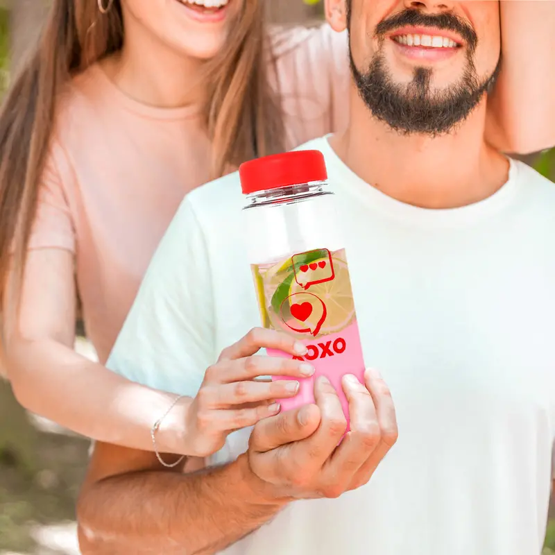 Botella De Plástico Xoxo, Color Rojo 2