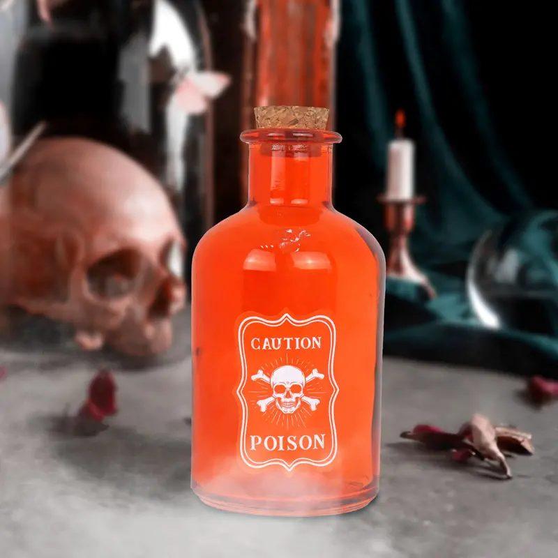 Botella De Vidrio Para Halloween, Caution 1
