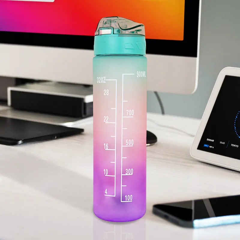 Botella Motivacional Color Menta, 900Ml 1