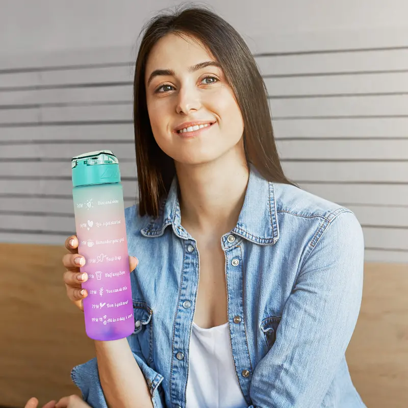 Botella Motivacional Color Menta, 900Ml 2