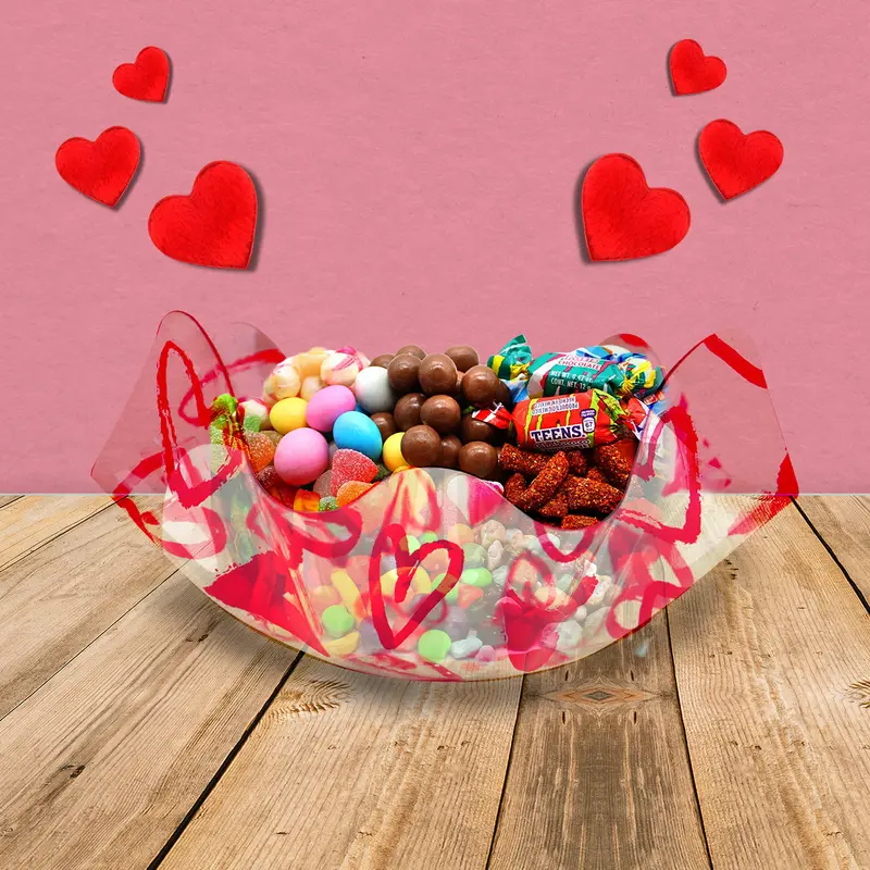 Bowl De Plástico Transparente Para San Valentín 22X11cm 1