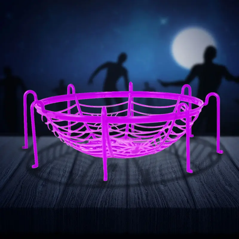 Bowl, Diseño De Telaraña Y Arañas, Color Morado 1