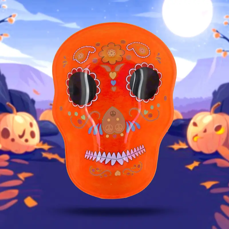 Bowl En Forma De Calavera De Azúcar Color Naranja 1