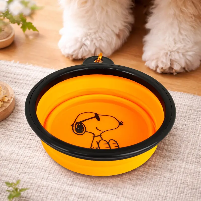 Bowl Plegable Para Mascota, Color Naranja, Peanuts 1