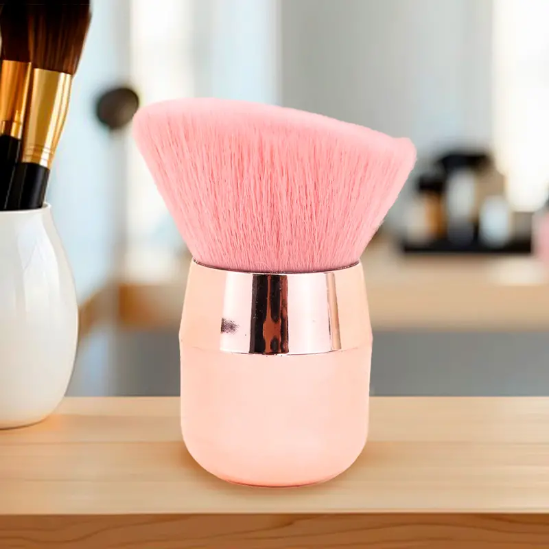 Brocha Cuadrada Rosa Multifuncional Para Maquillaje Y Manicura 1