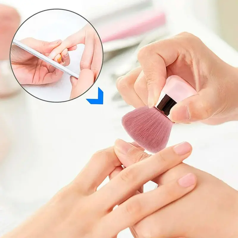 Brocha Redonda Rosa Multifuncional Para Maquillaje Y Manicura 1