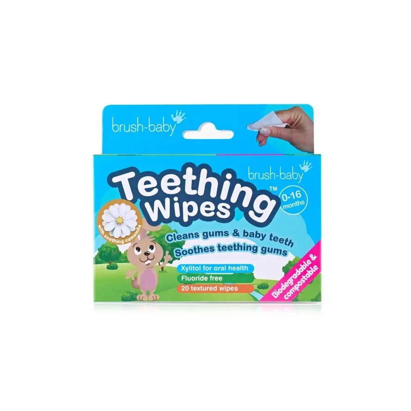 Brush-Baby Biodegradable Teething Wipes From Birth 1
