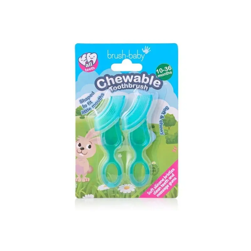Brush-Baby Chewable Toothbrush Pack Of 2 - Teal 1