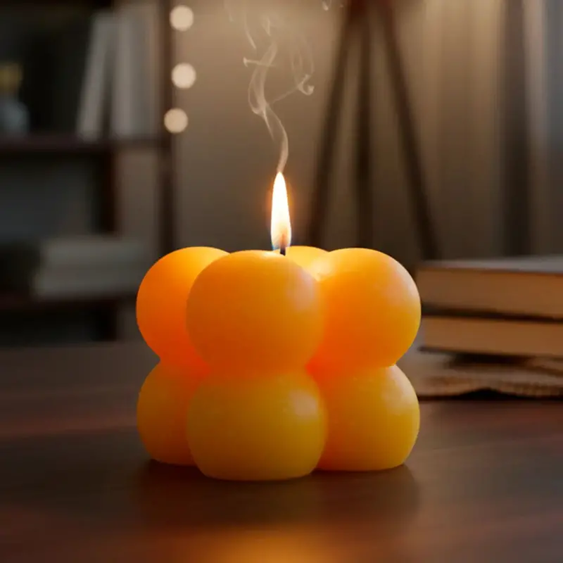 Bubble, Mini Vela Decorativa, Color Amarillo 1