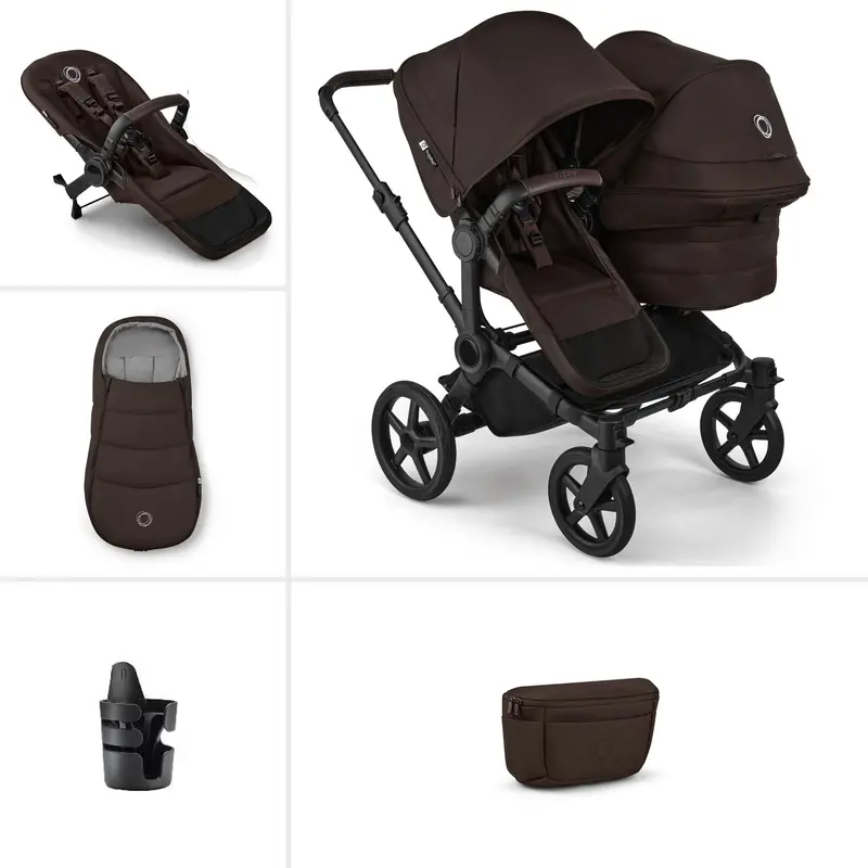 Bugaboo Donkey 6 Double Essential Bundle In Cocoa Brown 1