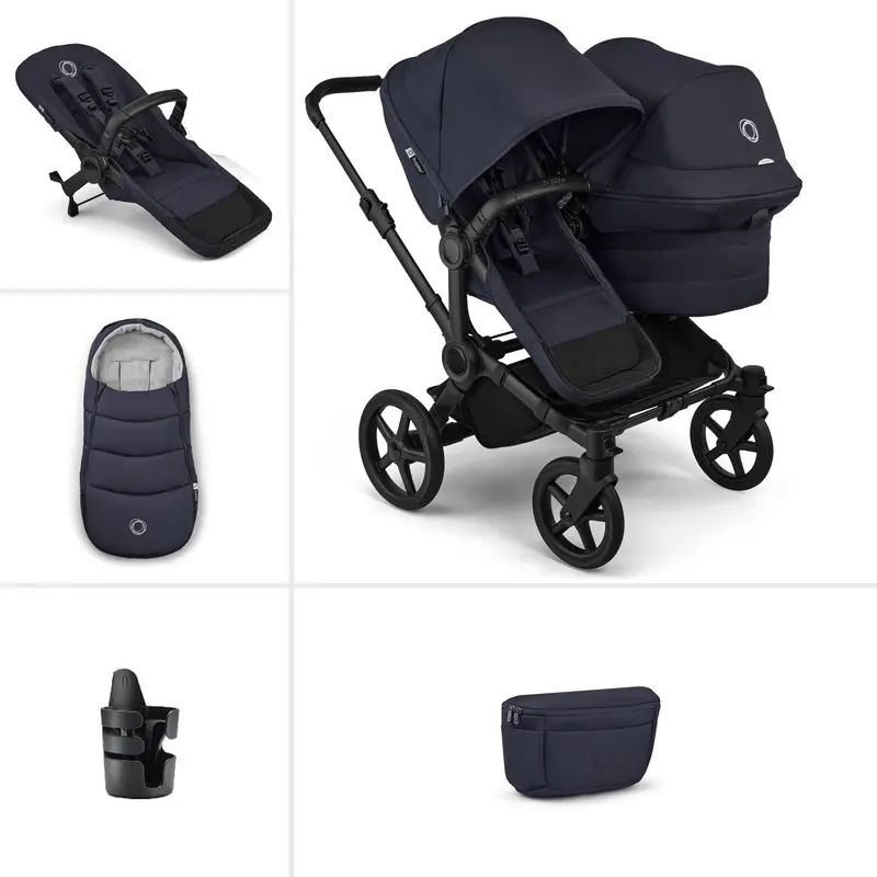 Bugaboo Donkey 6 Double Essential Bundle In Deep Indigo 1
