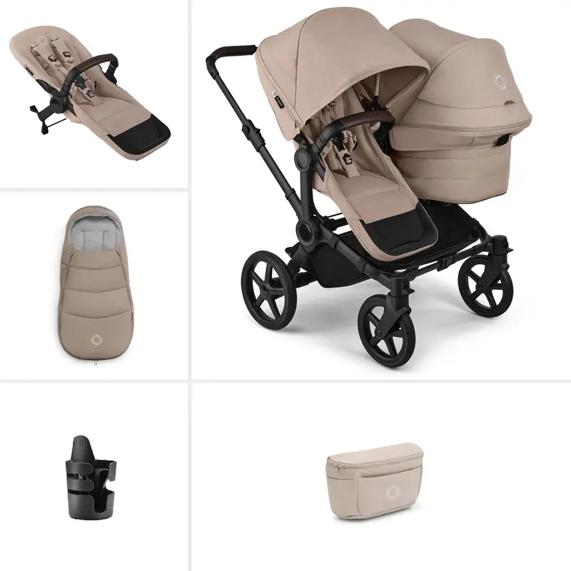 Bugaboo Donkey 6 Double Essential Bundle In Desert Taupe 1