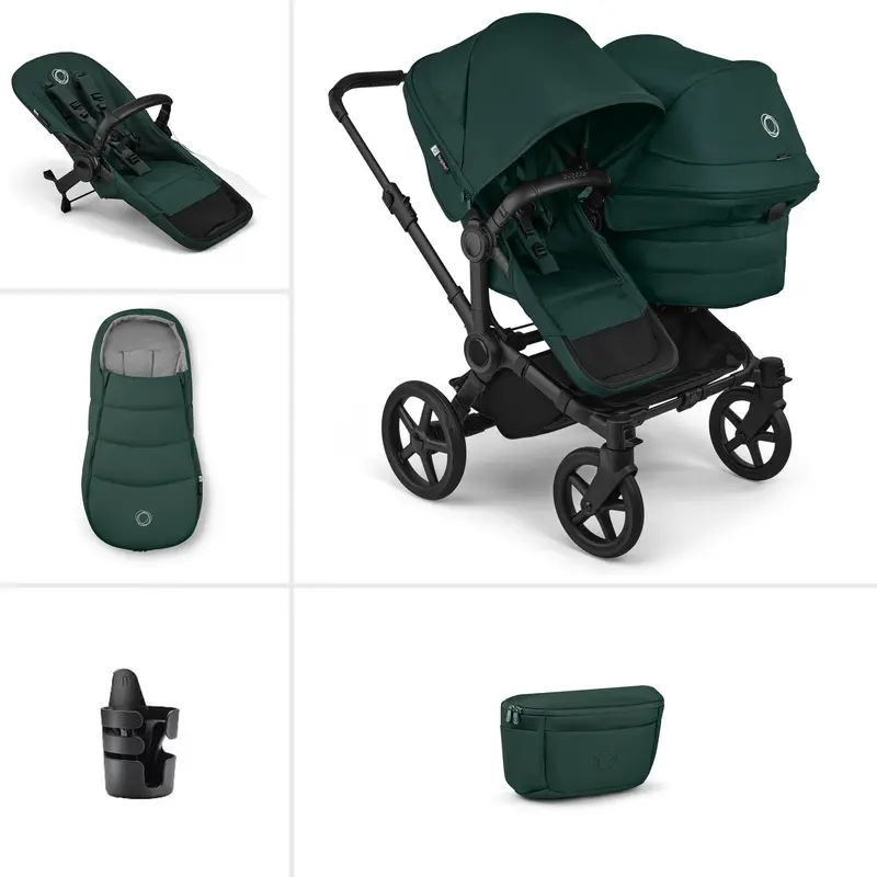 Bugaboo Donkey 6 Double Essential Bundle In Fern Green 1