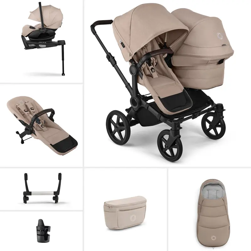 Bugaboo Donkey 6 Double Ultimate Newborn Bundle In Desert Taupe 1