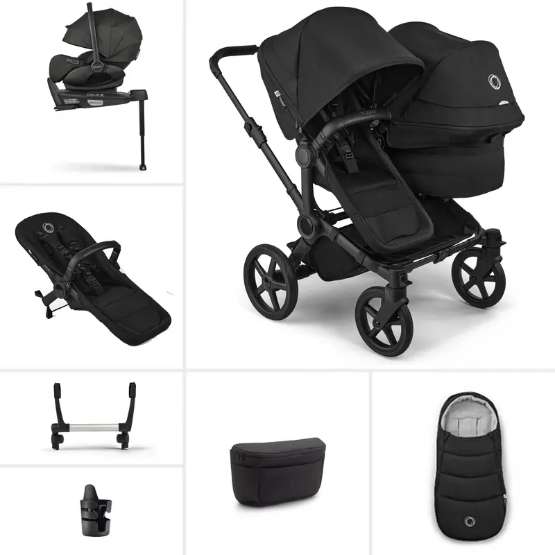 Bugaboo Donkey 6 Double Ultimate Newborn Bundle In Heritage Black 1