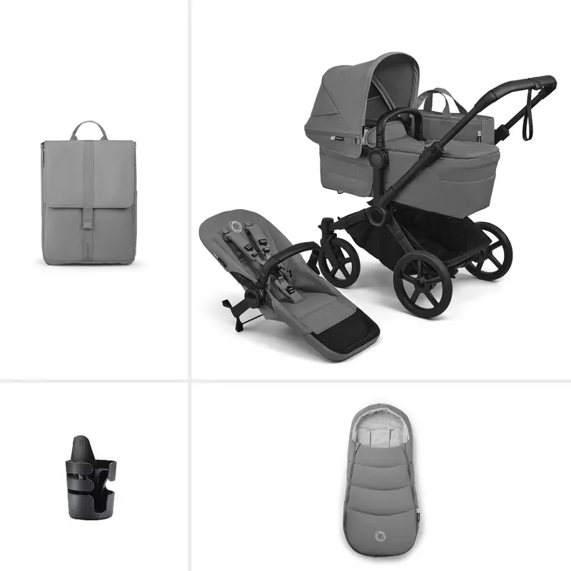 Bugaboo Donkey 6 Single Essential Bundle In Moon Grey 1