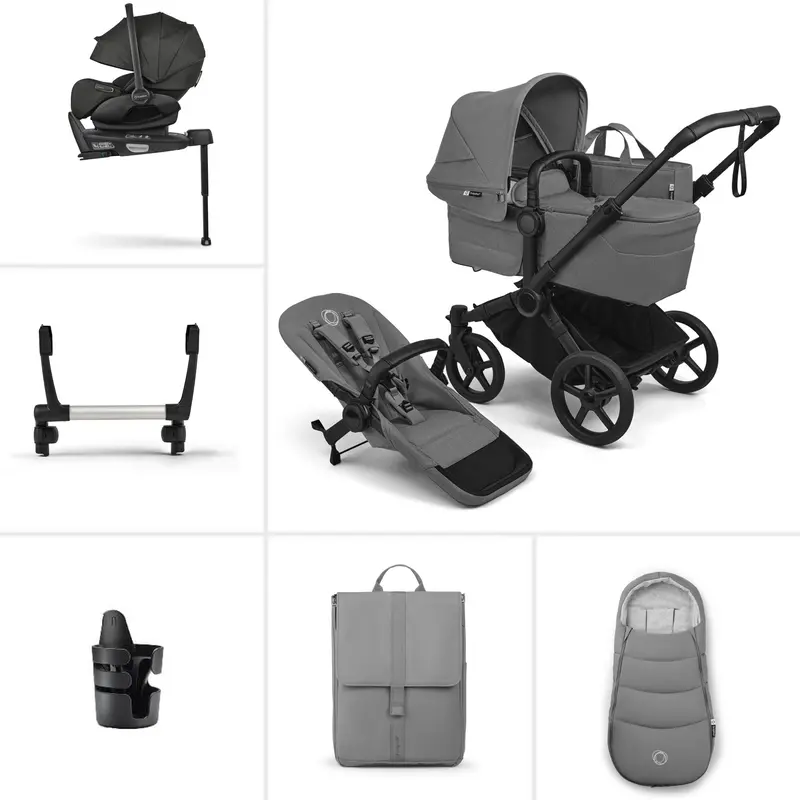 Bugaboo Donkey 6 Single Ultimate Newborn Bundle In Moon Grey 1