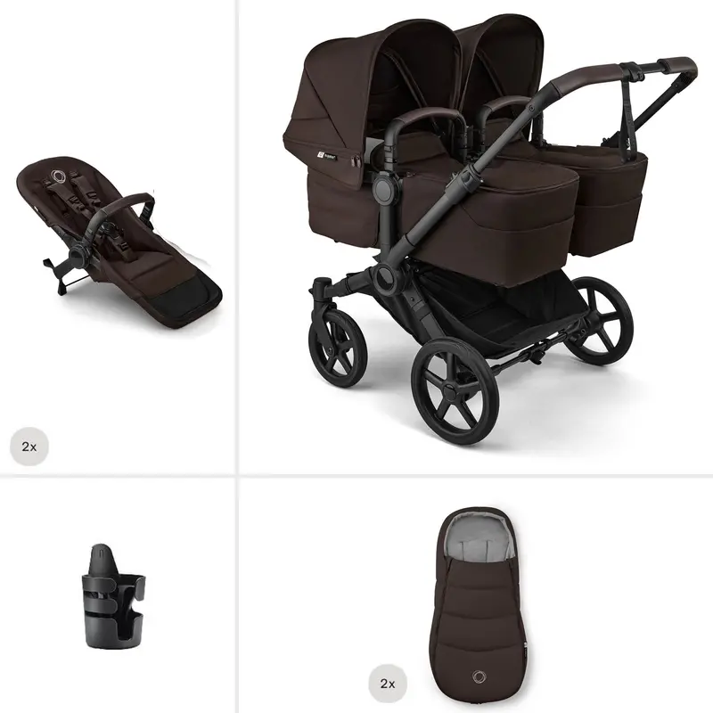 Bugaboo Donkey 6 Twin Essential Bundle In Cocoa Brown 1