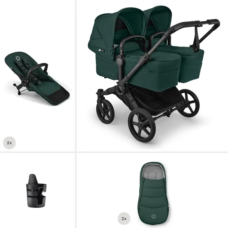 Bugaboo Donkey 6 Twin Essential Bundle In Fern Green 1