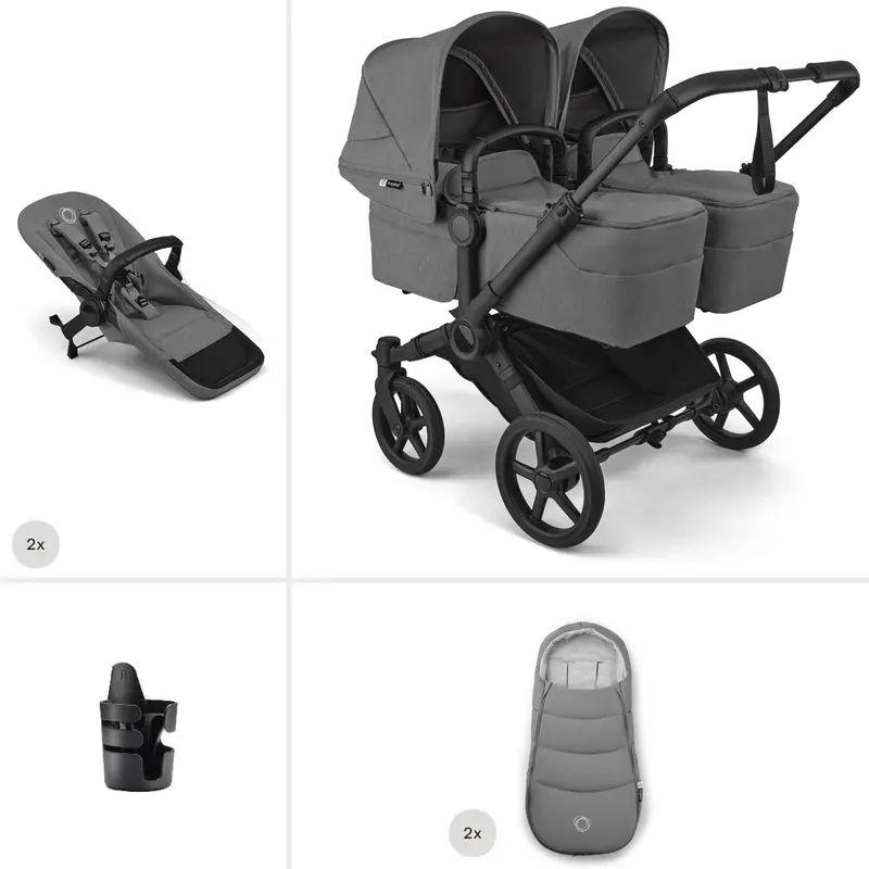 Bugaboo Donkey 6 Twin Essential Bundle In Moon Grey 1