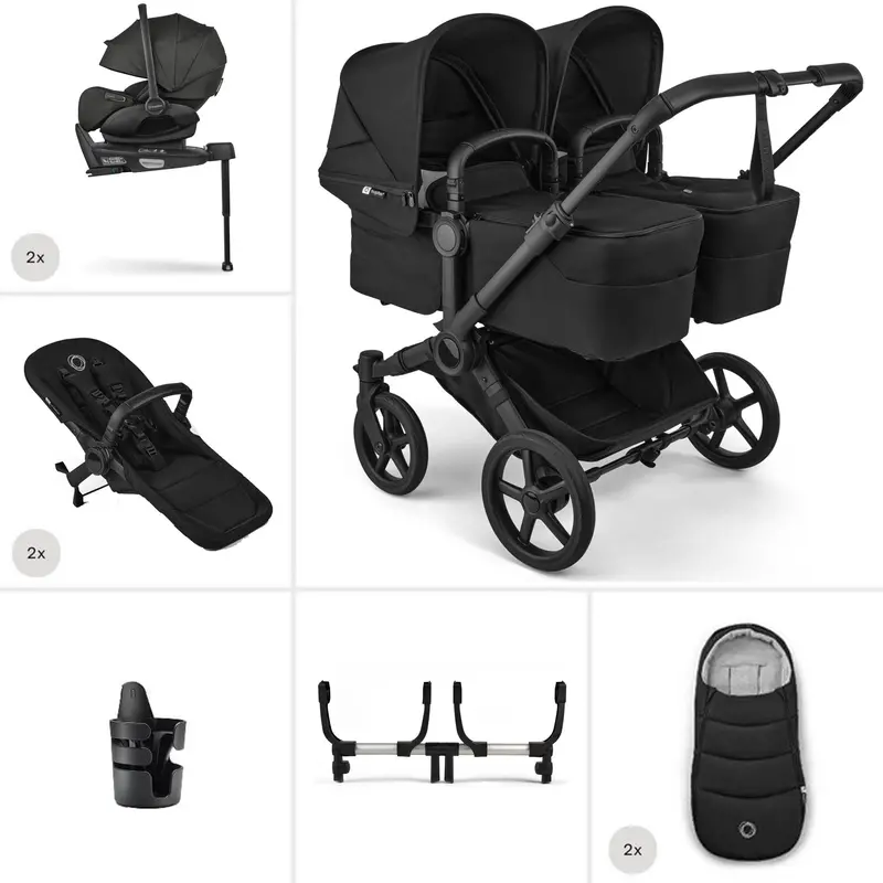 Bugaboo Donkey 6 Twin Ultimate Newborn Bundle In Heritage Black 1