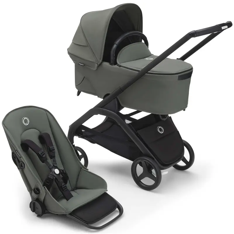 Bugaboo Dragonfly Complete Pram - Black/Forest Green 1