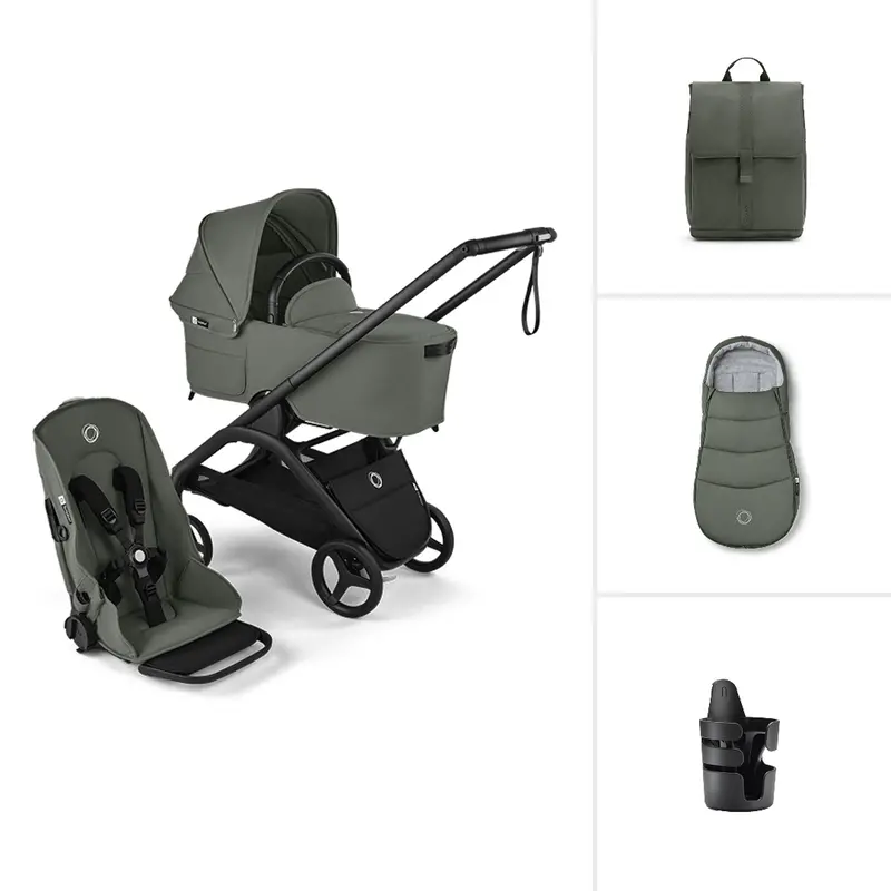 Bugaboo Dragonfly Essential Bundle - Black/Forest Green 1