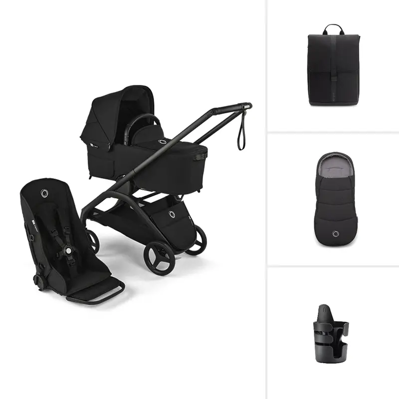 Bugaboo Dragonfly Essential Bundle - Black/Midnight Black 1