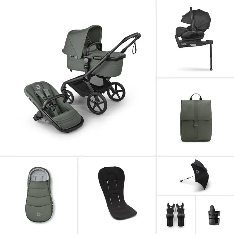 Bugaboo Fox 5 Renew Ultimate Newborn Bundle In Forest Green 1