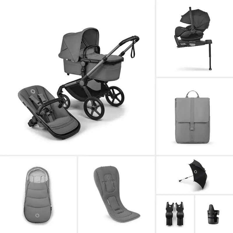 Bugaboo Fox 5 Renew Ultimate Newborn Bundle In Moon Grey 1