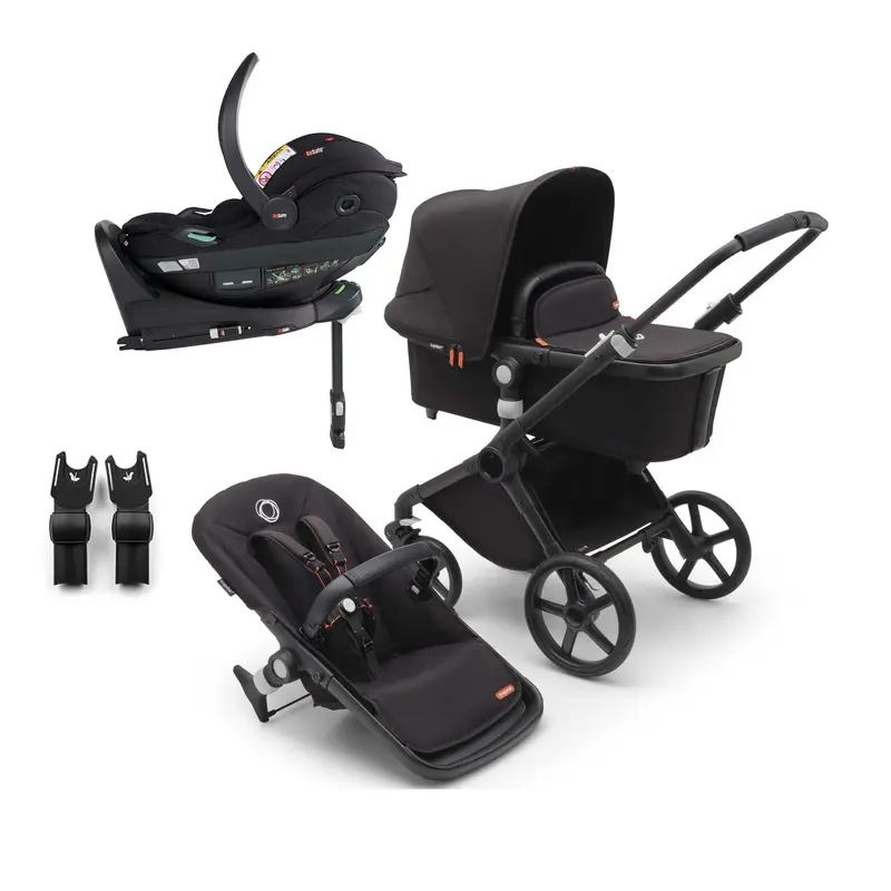 Bugaboo Fox Cub Besafe Travel System In Black/Midnight Black 1