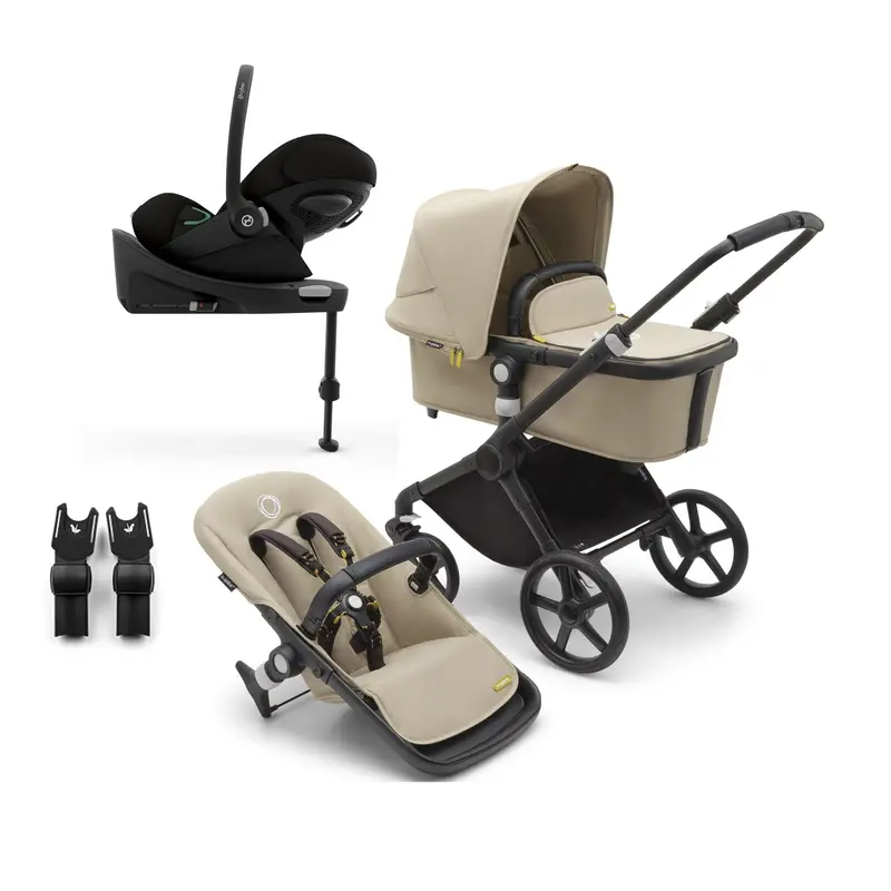 Bugaboo Fox Cub Cybex Travel System In Black/Desert Beige 2