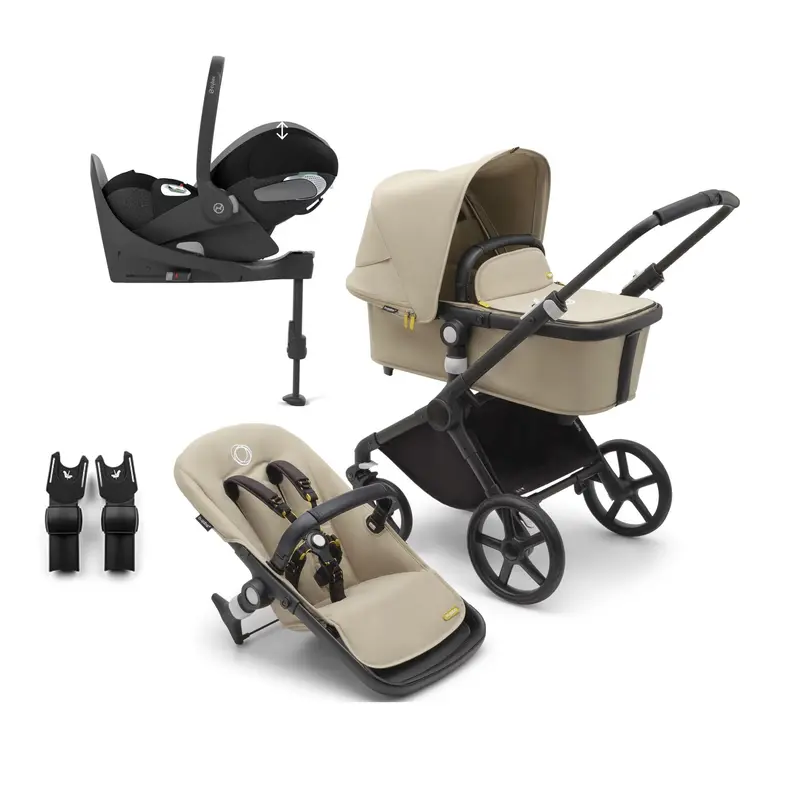 Bugaboo Fox Cub Cybex Travel System In Black/Desert Beige 3