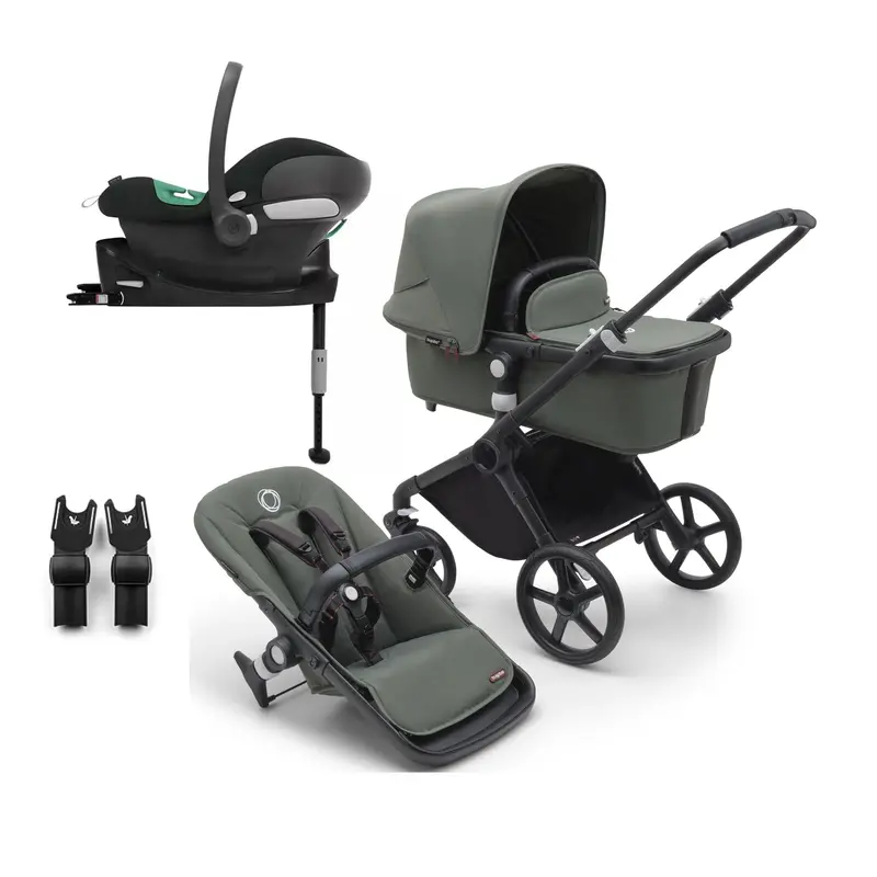 Bugaboo Fox Cub Cybex Travel System In Black/Forest Green 1