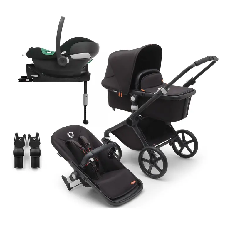 Bugaboo Fox Cub Cybex Travel System In Black/Midnight Black 1