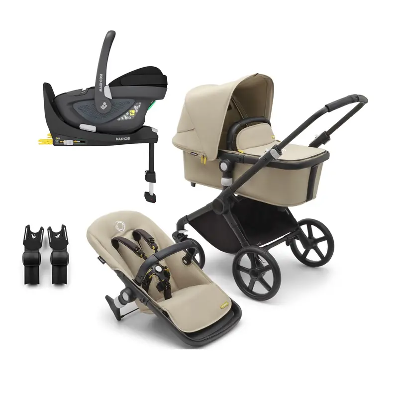 Bugaboo Fox Cub Maxi-Cosi Travel System In Black/Desert Beige 2