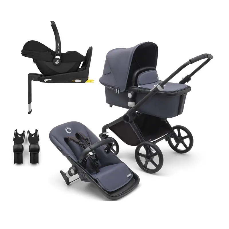 Bugaboo Fox Cub Maxi-Cosi Travel System In Black/Stormy Blue 1