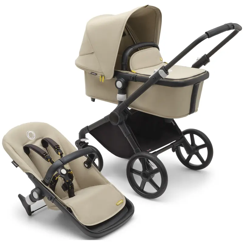 Bugaboo Fox Cub Ultimate Newborn Bundle In Black/Desert Beige 2