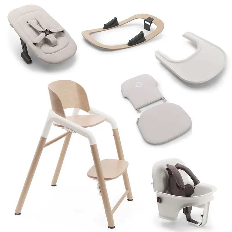 Bugaboo Giraffe Highchair Complete Newborn Bundle In Wood White 1