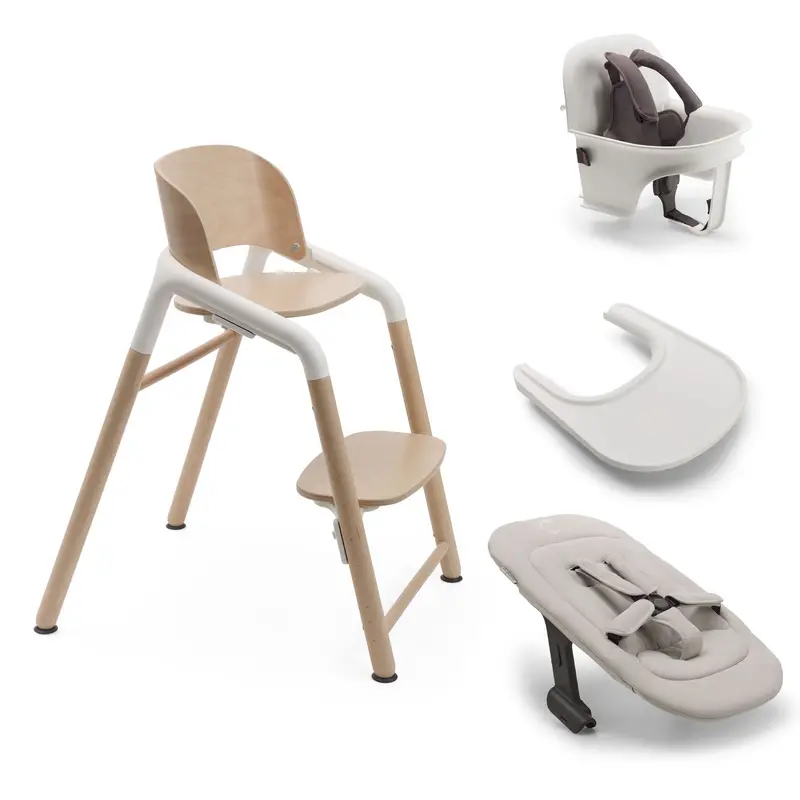 Bugaboo Giraffe Ultimate High Chair Bundle In Wood White 1