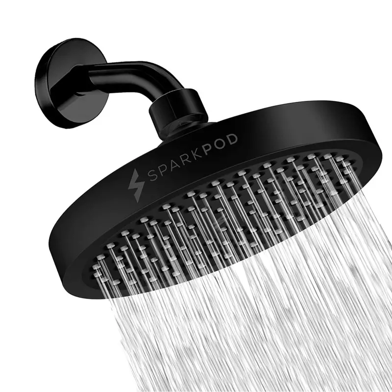 Cabezal De Ducha De Lluvia De Alta Presión, Color Negro Mate, Sparkpod 1