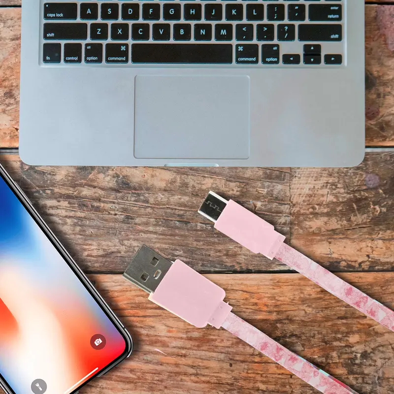 Cable Usb Tipo C, Color Rosa Claro 1