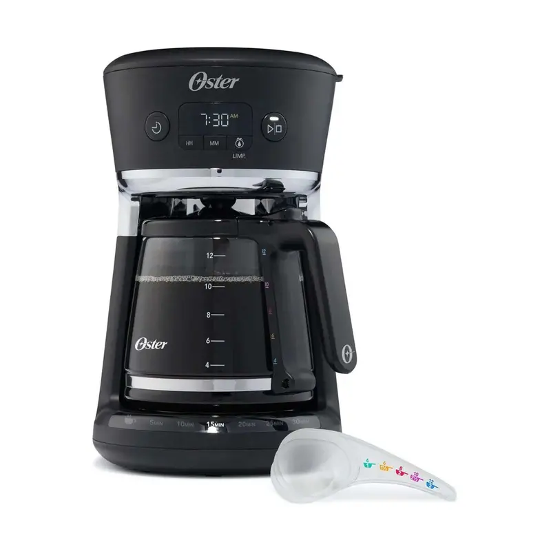 Cafetera Programable Oster Con Sistema De Medición 12 Tazas Negra Bvstrf100 1
