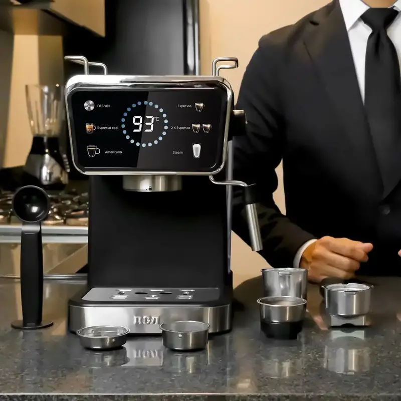 Cafetera Rca 2 En 1 Con Pantalla Inteligente Y Espumador Profesional 1