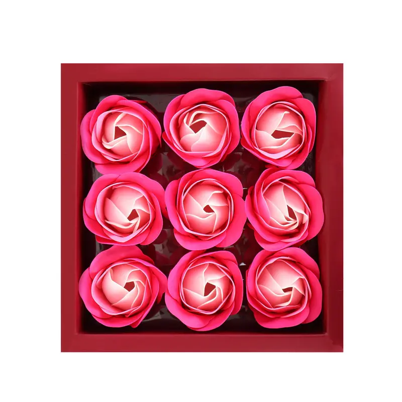 Caja Con Flores De Jabón En Forma De Rosa, 9 Pzas 2