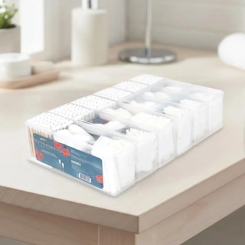Caja Con Hisopos Y Algodón, Stylesh, 100 Pzas 1