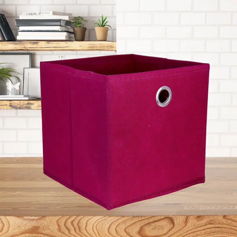 Caja Cuadrada Color Vino Para Almacenamiento Inkanto, Organizador Non Woven 1