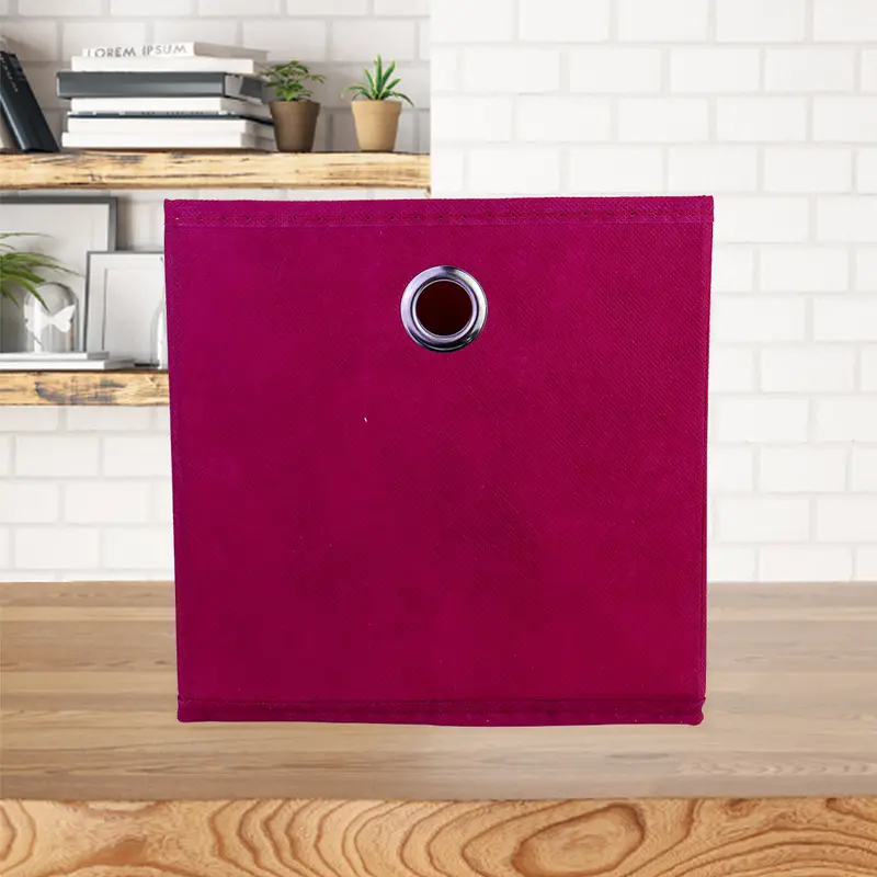Caja Cuadrada Color Vino Para Almacenamiento Inkanto, Organizador Non Woven 2