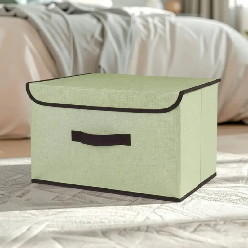 Caja Cuadrada Con Tapa Para Almacenamiento, Color Pistache 1